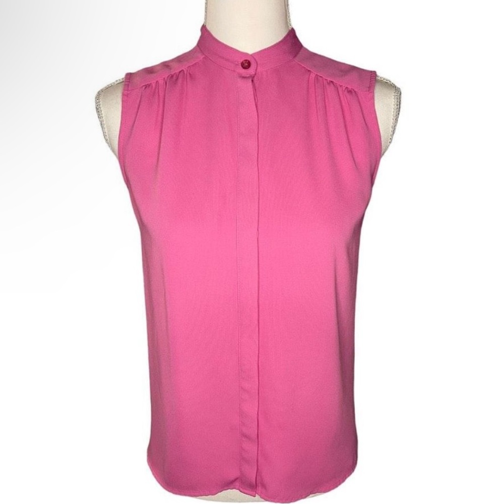 J. Crew Pink Sleeveless Button
Down Blouse -Size 0 EUC